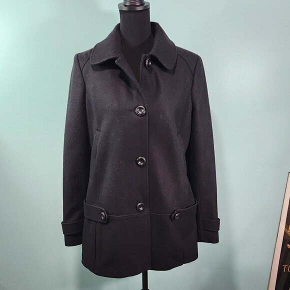 American Rag Black Wool Hooded Peacoat Large
Lot M - Picture 1 of 7